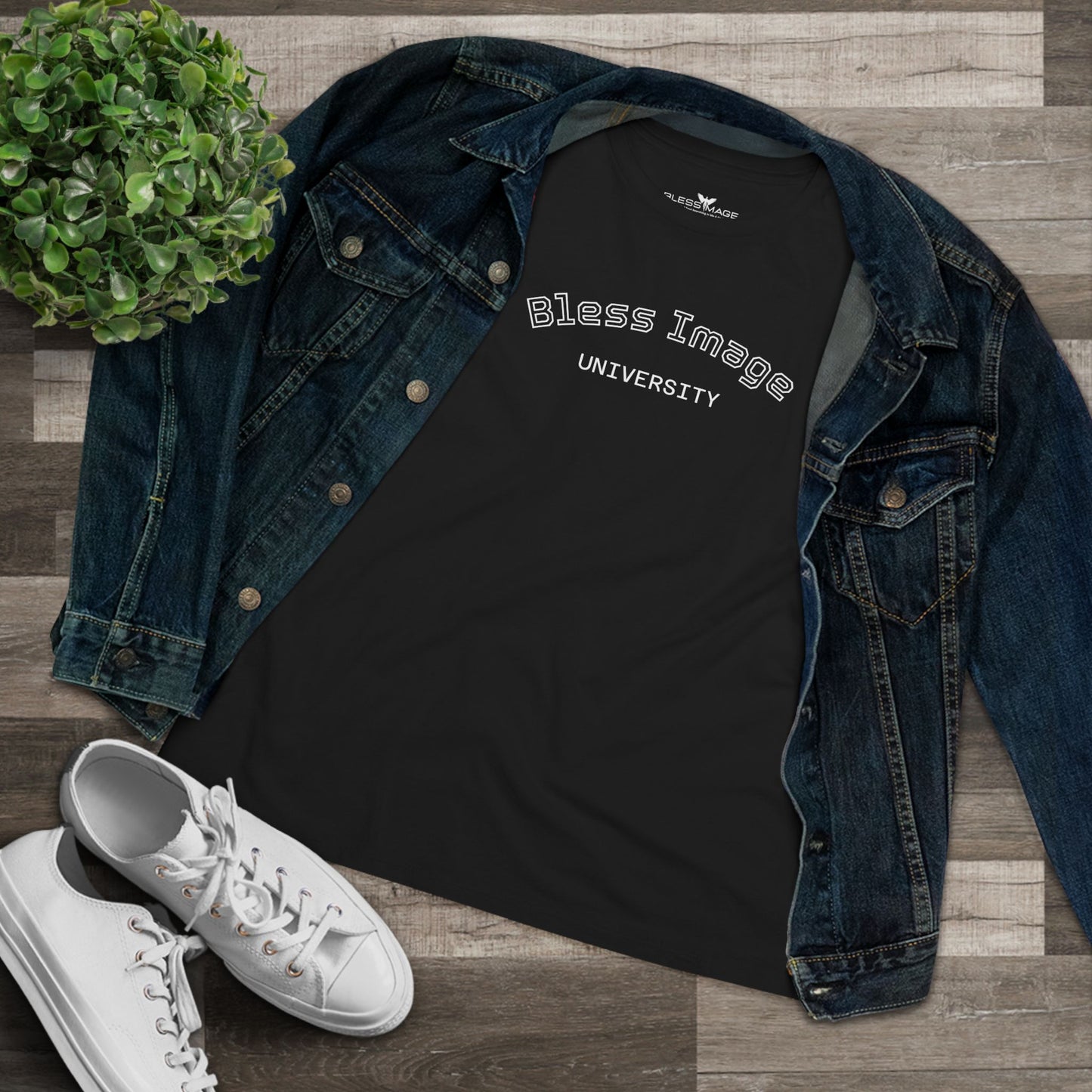 Women's Bless Image University Cotton Tee
