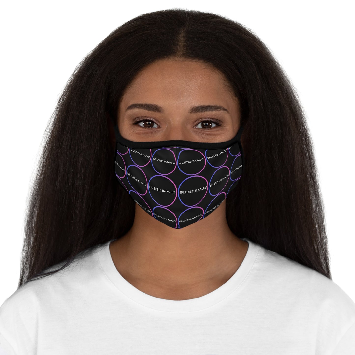 Vibrant Fitted Bless Image Face Mask