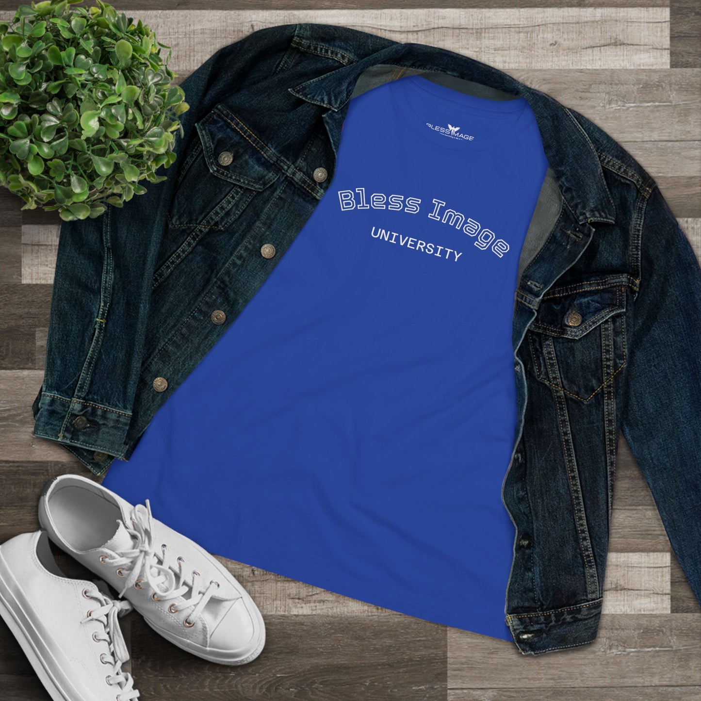 Women's Bless Image University Cotton Tee