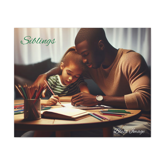 Bless Image(Siblings)Matte Canvas, 30 x  24